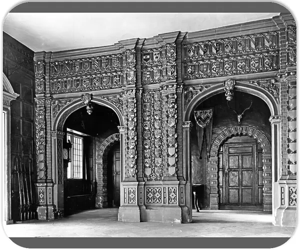 The Jacobean stone screen in the hall, Bramshill, Hampshire, from The English Country House (b / w photo)