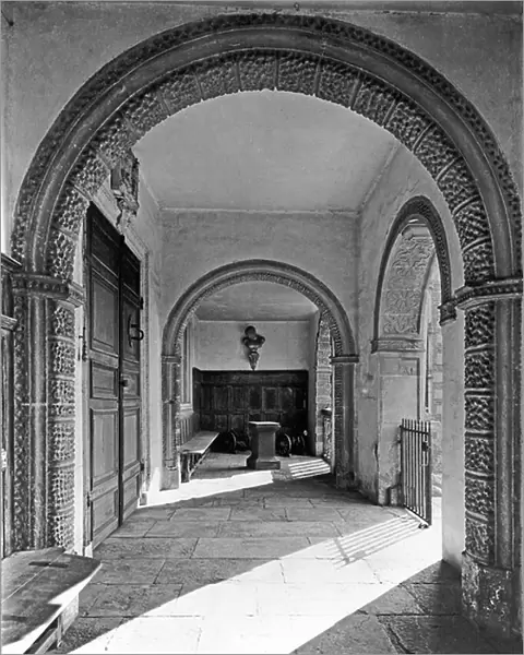 The entrance loggia, Bramshill, from The English Country House (b / w photo)