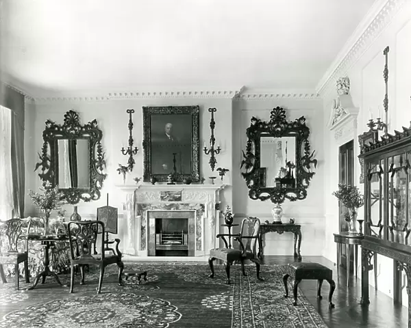 The dining room, Moundsmere House, Hampshire, from The English Manor House (b / w photo)