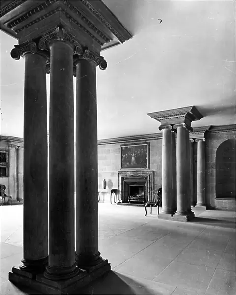 The undercroft hall, Castle Howard, North Yorkshire, from The English Country House (b / w photo)