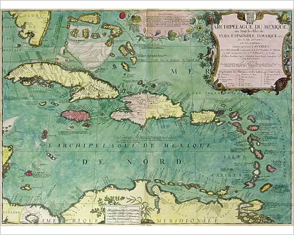 Map of the northern Mexican archipelago and the West Indies, 1688 (engraving)