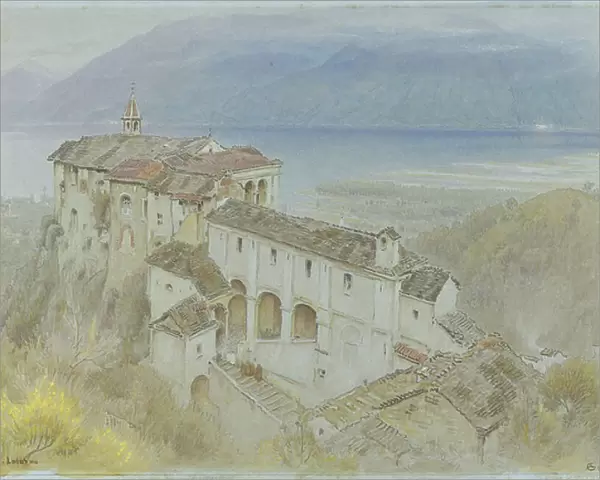 The Monastery, Locarno, 1890 (w / c & chalk on paper)