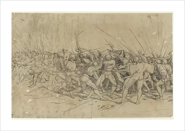 Battle scene, c.1524 (pen, ink & wash)