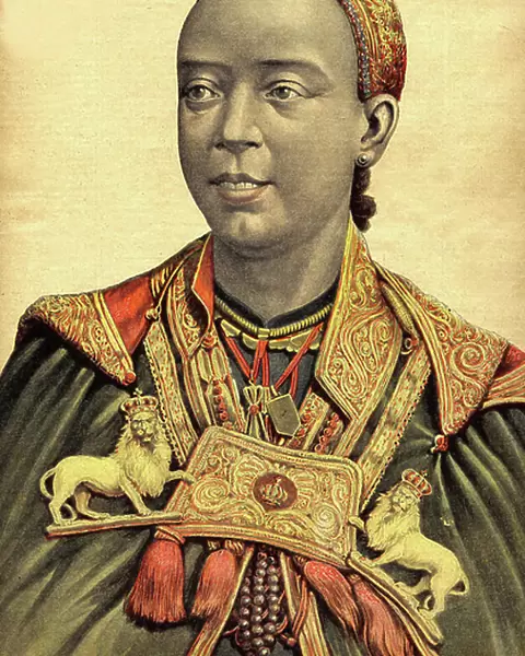 Portrait of the Impress of Abyssinia and Ethiopia Taitou (Taytu Betul, 1851-1918), wife of Menelik II. 29 / 03 / 1896 (print)