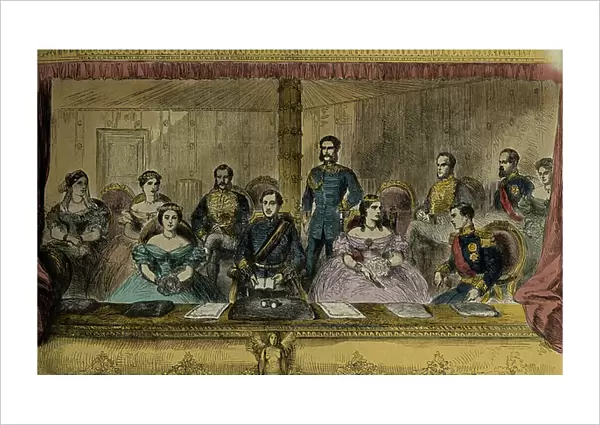 Edward VII and Queen Alexandra of England at the Opera in London, 19th century (engraving)