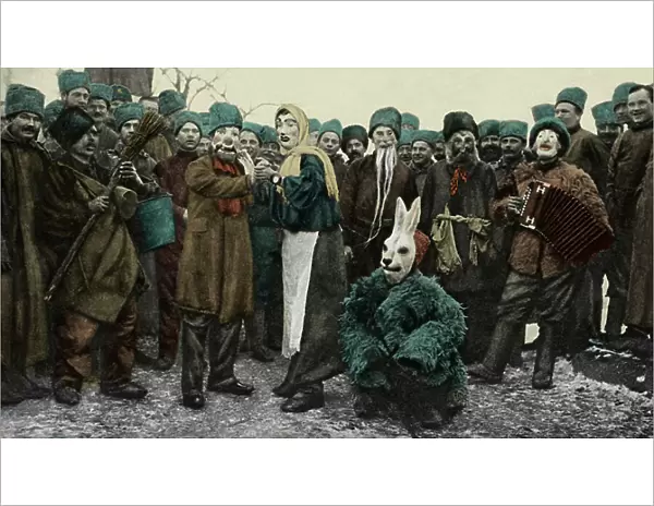 Russian Soldiers Masquerade Party during World War 1