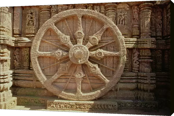Chariot Wheel on the base of the Surya Temple (stone)