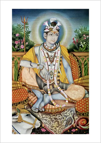 Rajrajeswer (Lord Shiva Shanker) Miniature Painting on Paper