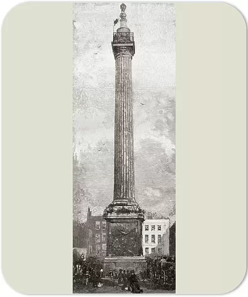 The Monument to the Great Fire of London, aka The Monument, London, England, seen here in the 19th century, 1890 (print)