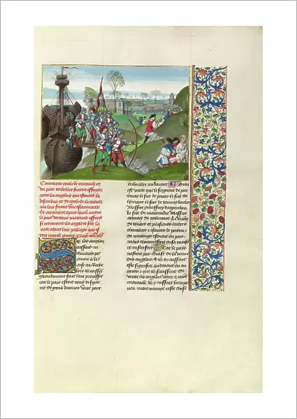 The English Besieging La Rochelle, 1480-83 (tempera colours, gold leaf, gold paint & ink)