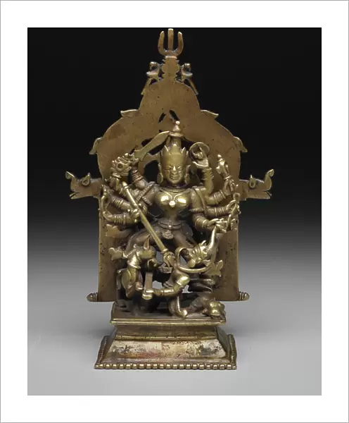 Ten-Armed Durga Slaying the Demon Mahisha, 12th-14th centuries (cast bronze)