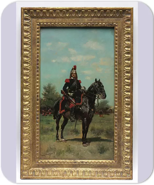 Mounted Dragoon Officer, 1876 (oil on canvas)