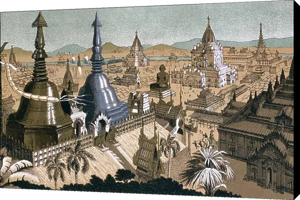 Burma: Province of the City of Mien (called Amien) with the gold and silver towers; subject of the Kublai Khan. From The Book of Ser Marco Polo, ed. Yule, pub. 1903