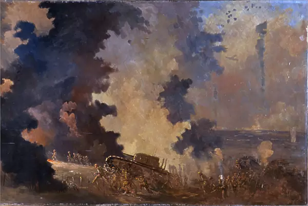 Dieppe, August 1942 (oil on canvas)