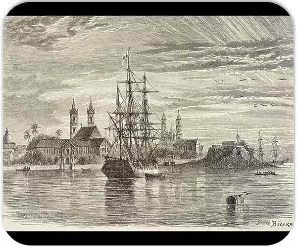 BRAZIL (S. XIX). View of Para, also called Belem. Illustration of 1880. Engraving. Private Collection ©Lorio / Iberfoto / Leemage