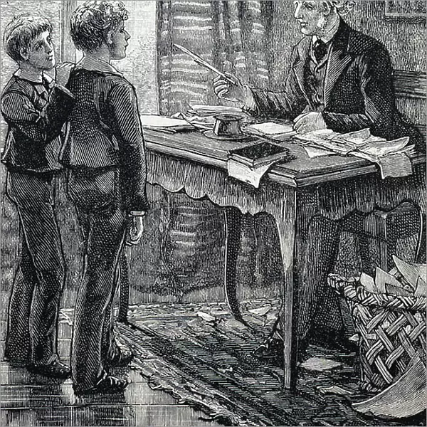 A grandfather and his grandchildren in his study. 1 / 1 / 1886 (engraving)