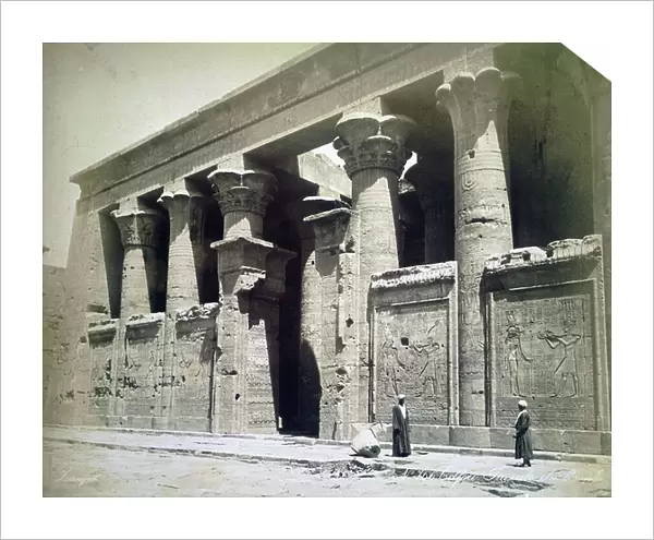 Temple of Edfu, Pillars of Hathor, in Egypt, 1852