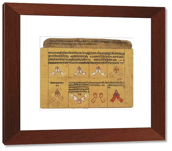 A Thyasapu Manuscript with Iconographic Illustrations of Mudras, Nepal, 18th century or later (ink & colour on paper)