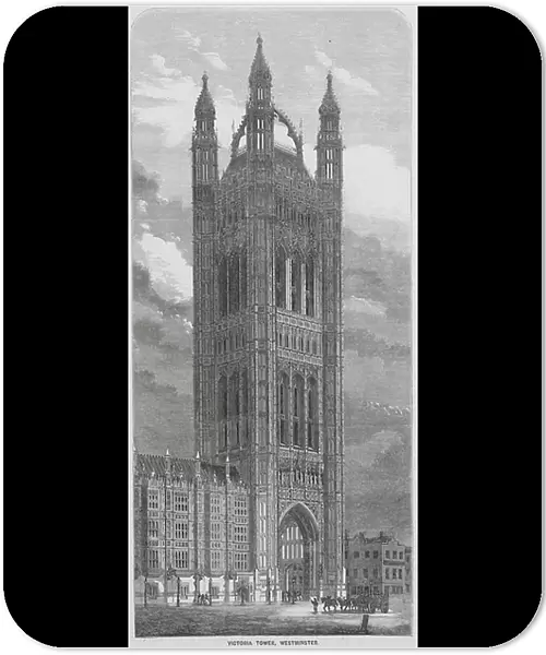 Victoria Tower, Palace of Westminster, London (engraving)