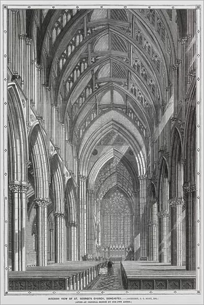 Interior of St George's Church, Doncaster, Yorkshire (engraving)
