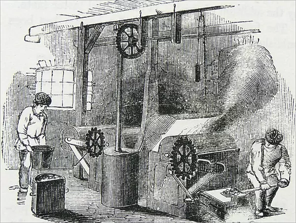 Roasting Coffee Beans, 1866 (engraving)