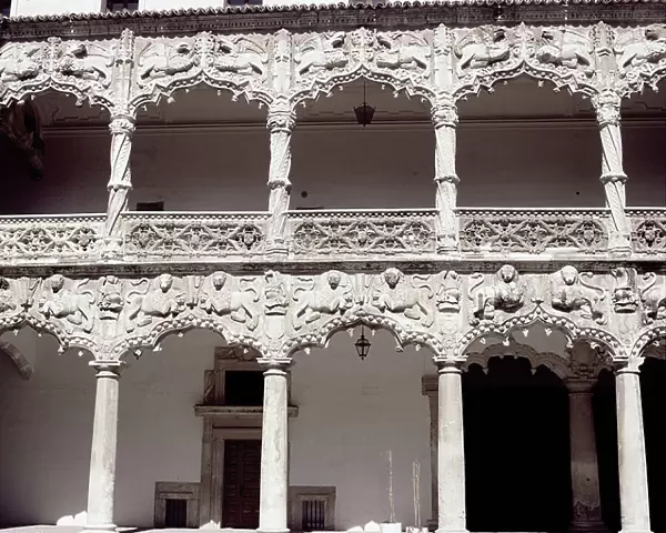 View of the courtyard gallery of The Infantado Palace, designed by Juan Guas (d.1496) in 1489, 15th century (photo) (detail)