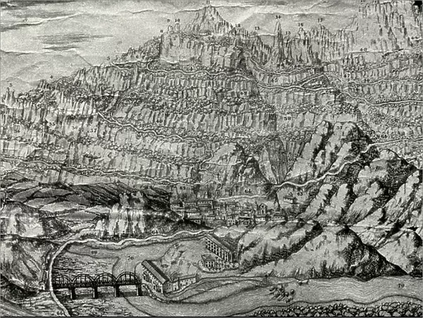 Mountains of Montserrat, 1869 (engraving)