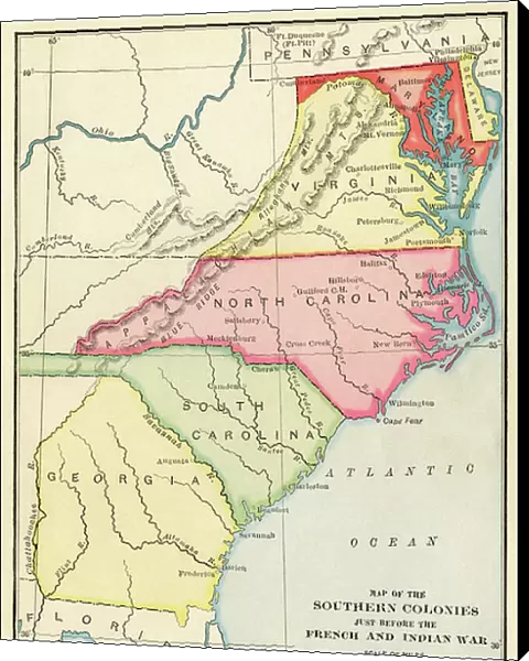 Southern colonies just before the French and Indian War