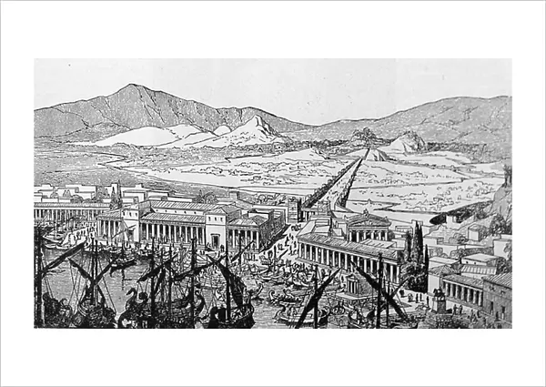 Athens as it appeared during the Golden Age, 19th century (engraving)