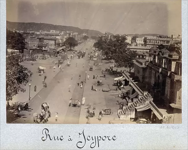 View of a street in Jaipur (India) - Second half of the 19th century photography