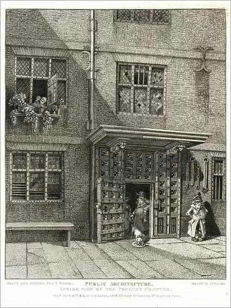 Inside view of the Poultry Count, 1811, a London prison in Cheapside operated from medieval times to 1815. This particular building was built soon after the great Fire of London, 1666
