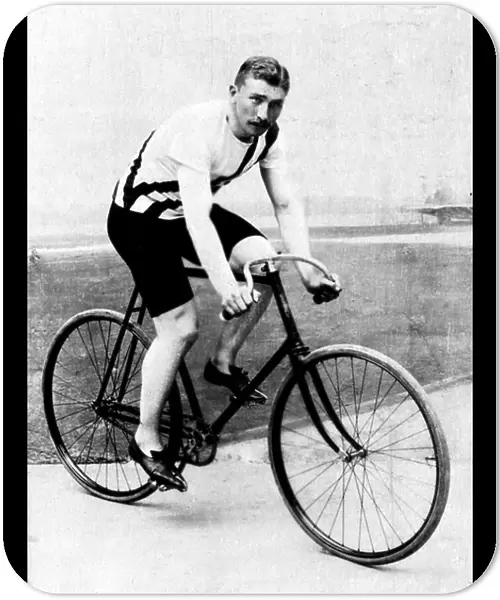 Portrait of Jaap (Jacobus Johannes) Eden (1873-1925), Dutch cyclist and speed skater. Photography late 19th century