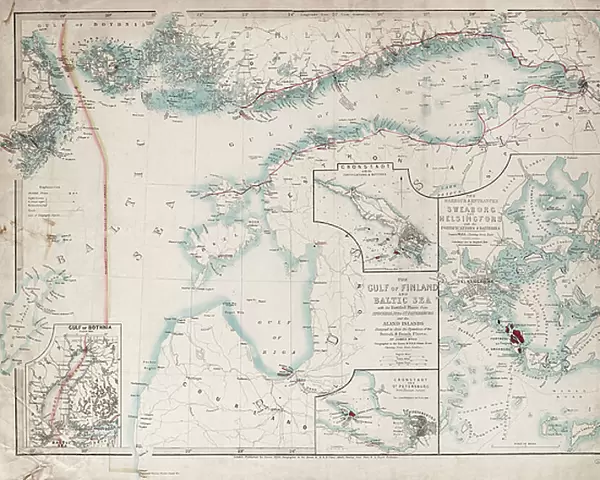 Chart of the Gulf of Finland and Baltic Sea, 1854 (engraving)