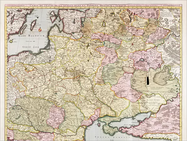 Carte du Teatre de la Guerre dans la Pologne, Moscovie & Turquie by Nicolas Visscher, 1713 (print)