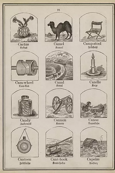 Cactus, Camel, Camp-stool, Cam-wheel, Canal, Candle, Candy, Cannon, Canoe, Canteen, Cant-hook, Capsize (engraving)