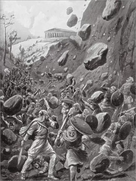 Discomfiture of the Persian Army at Delphi (litho)