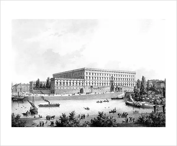 View of the royal palace in Stockholm in the 19th century
