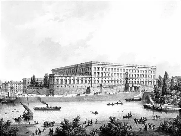 View of the royal palace in Stockholm in the 19th century