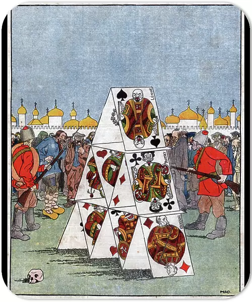 The card castle (URSS leaders), 1921 (illustration)