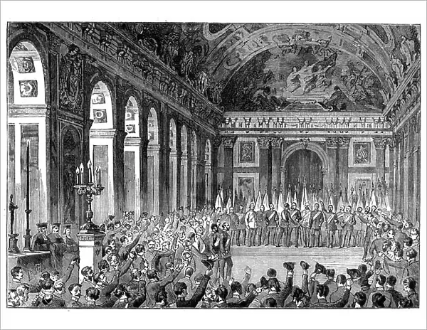 Wilhelm I (1797-1888) King of Prussia from 1861 being proclaimed Emperor of Germany, 1871. From The Graphic. (London, 1871). Wood engraving