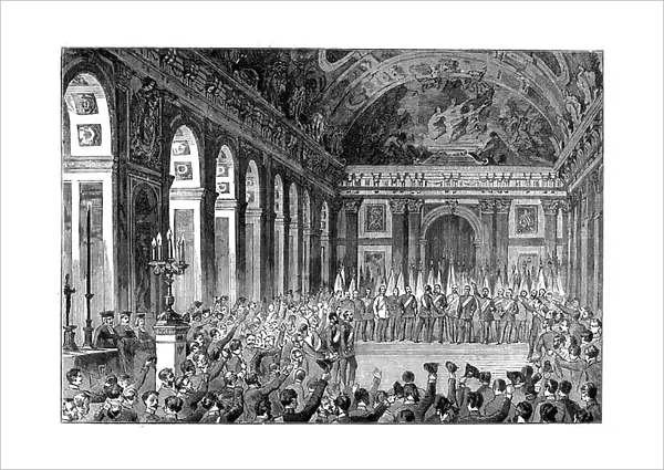 Wilhelm I (1797-1888) King of Prussia from 1861 being proclaimed Emperor of Germany, 1871. From The Graphic. (London, 1871). Wood engraving