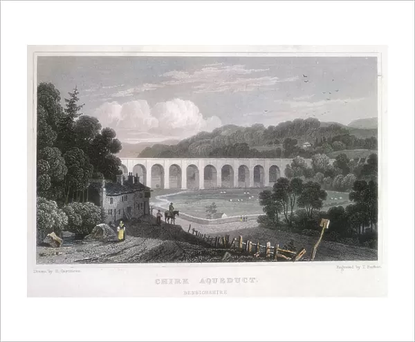 Chirk aqueduct on the Ellesmere Canal, London, 1829 (engraving)