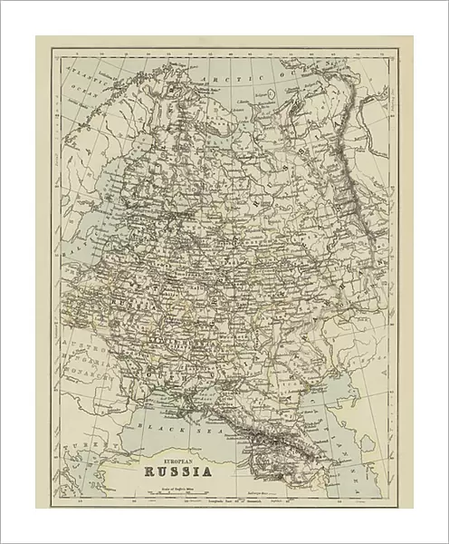 Map of European Russia (colour litho)