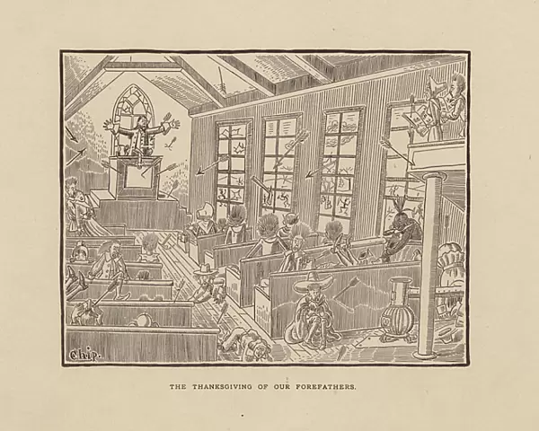 The thanksgiving of our forefathers (litho)