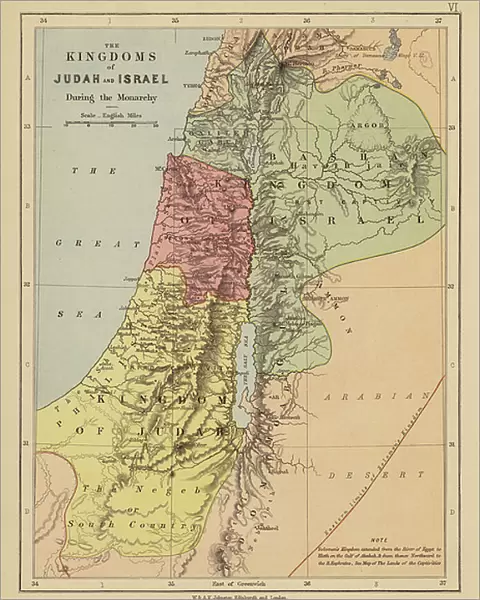 The Kingdoms of Judah and Israel, during the Monarchy (colour litho)