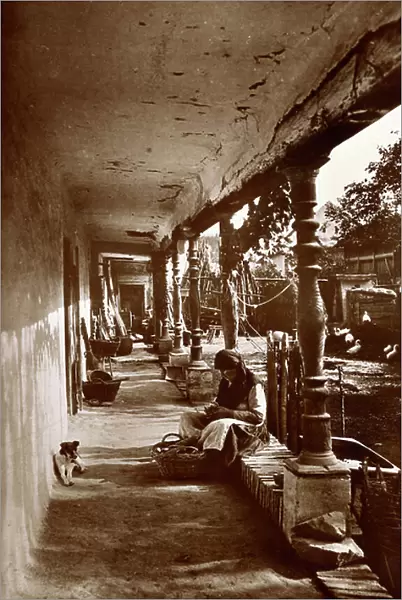 Portico of a farmer's house, Hungary, 1900-1920 (print on double-weight paper)
