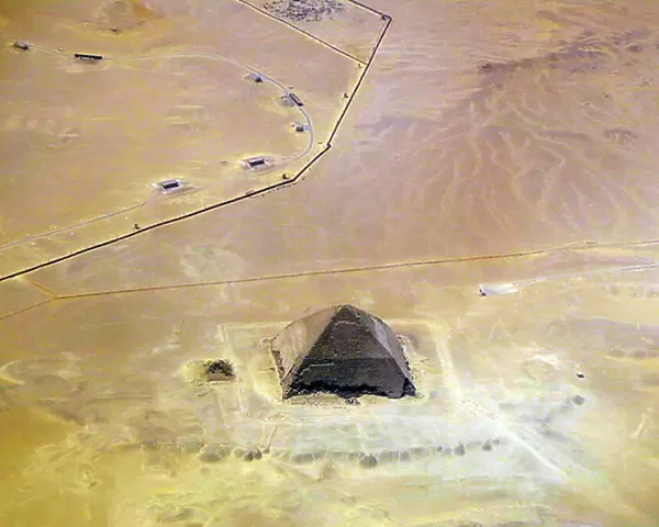 Satellite view of the Bent Pyramid, Egypt