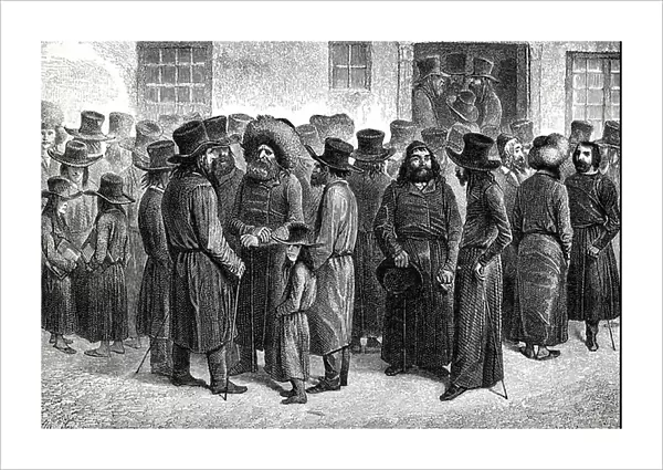 Jewish negociants and merchants of Odessa (Ukraine), 19th century engraving