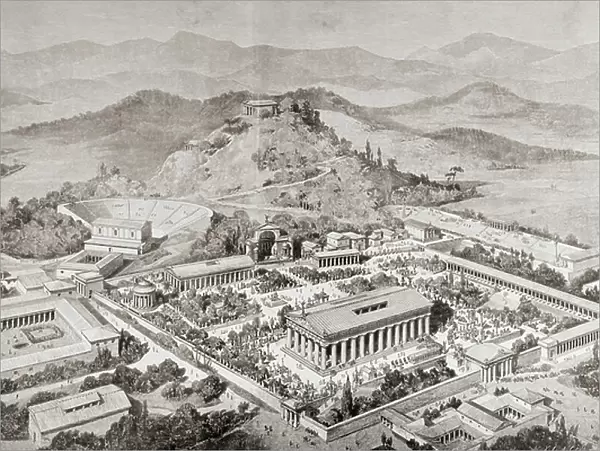 Olympia, Greece, At The Time Of The Ancient Olympic Games, 1880 (engraving)