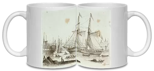 Sketches of shipping drawn and etched by Henry Moses: hulks at Sheerness, 1824 (etching)